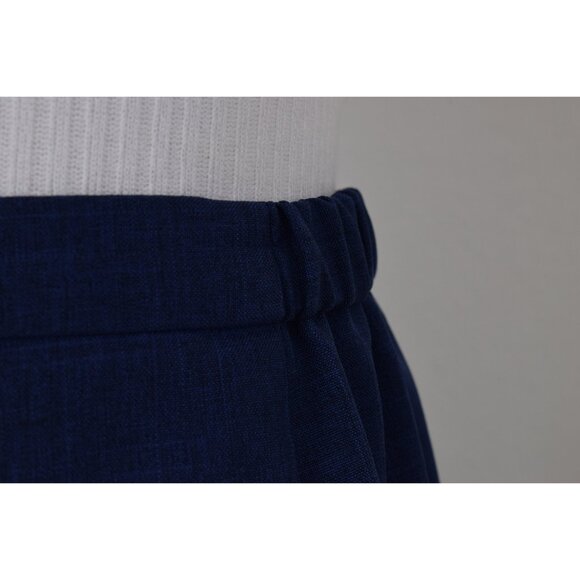 Vintage 80s Blue Gathered Waist Polyester Trousers | 30-34 waist - Picture 5 of 9